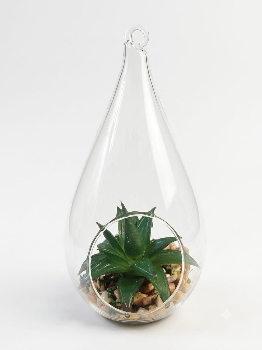 #359 Terrario de Vidrio con Suculentas "Naturaleza Viva" - Imagen 4